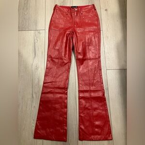 Dollskill Delia’s NWOT Red Leather Flare Pants